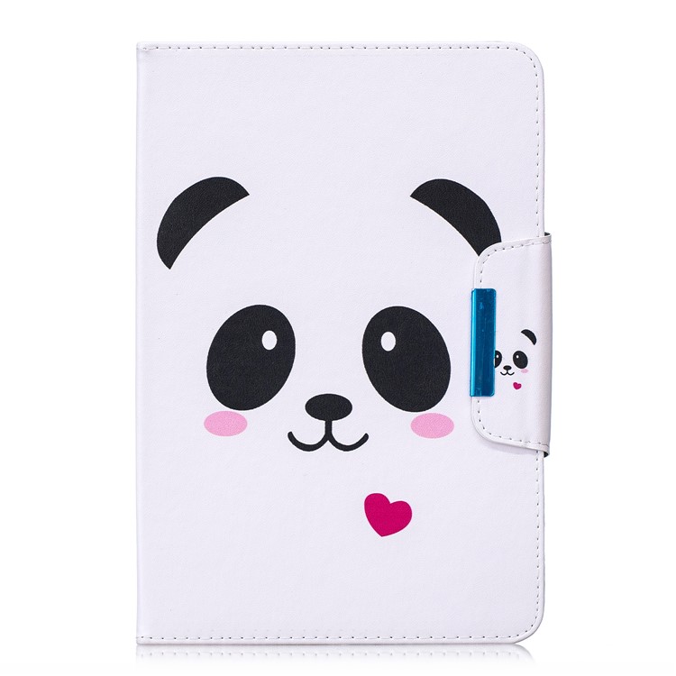 Modèle Impression Couverture De Support En Cuir Magnétique Universel Pour Tablette PC 10 Pouces - Panda Et Coeur-2