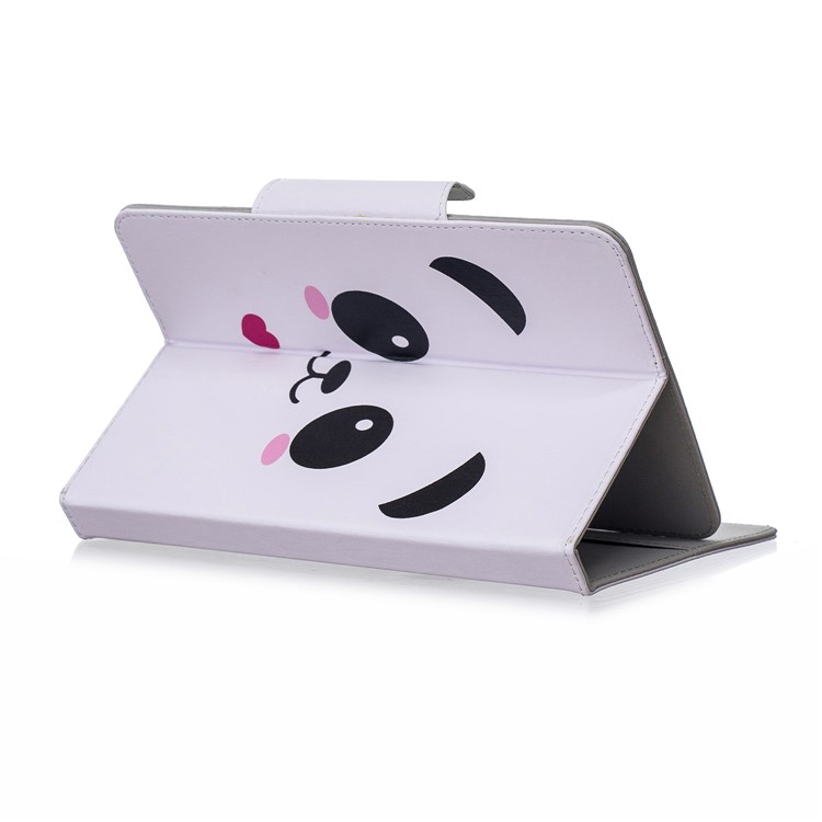 Musterdruck Universeller Magnetischer Lederstand Cover Für 10-zoll-tablet-pc - Panda Und Herz