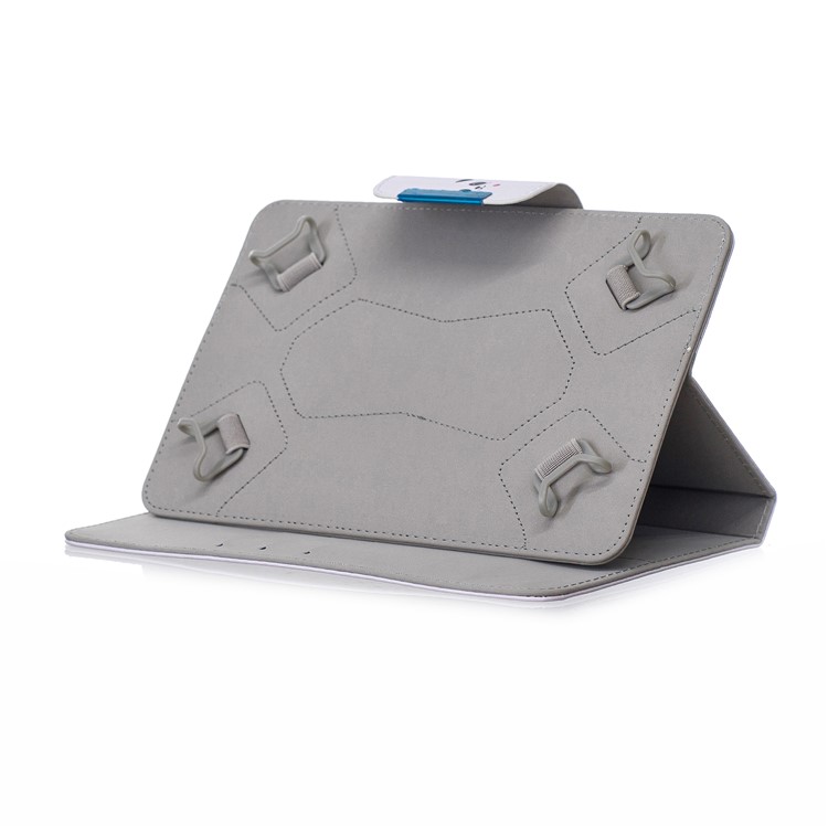 Musterdruck Universeller Magnetischer Lederstand Cover Für 10-zoll-tablet-pc - Panda Und Herz