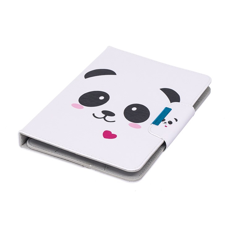 Musterdruck Universeller Magnetischer Lederstand Cover Für 10-zoll-tablet-pc - Panda Und Herz