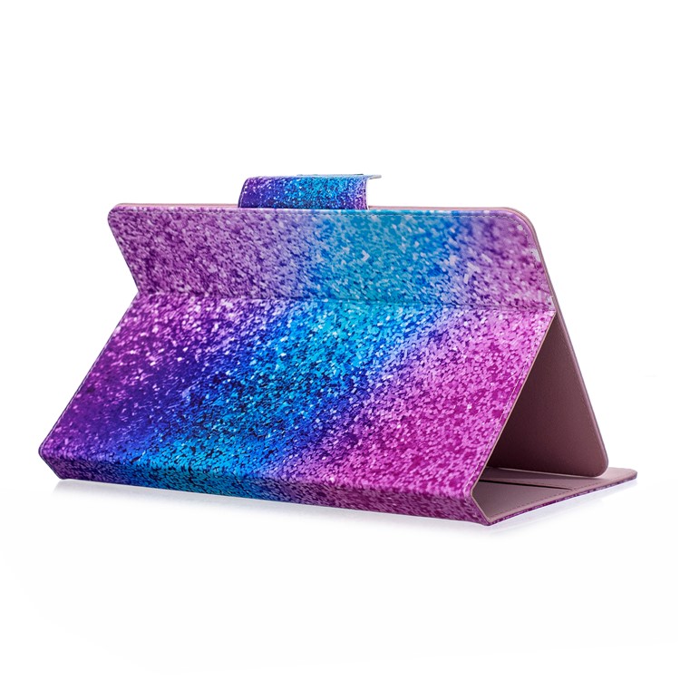 Modèle D'impression Portefeuille Universel PU Étui En Cuir Pour Tablette PC 10 Pouces - Motif De Paillettes Colorées-4