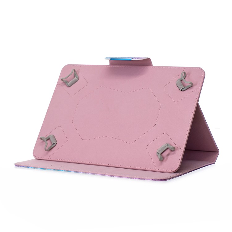 Modèle D'impression Portefeuille Universel PU Étui En Cuir Pour Tablette PC 10 Pouces - Motif De Paillettes Colorées-5
