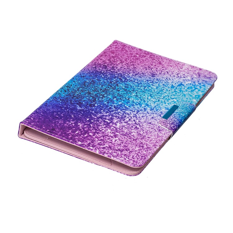 Modèle D'impression Portefeuille Universel PU Étui En Cuir Pour Tablette PC 10 Pouces - Motif De Paillettes Colorées-6