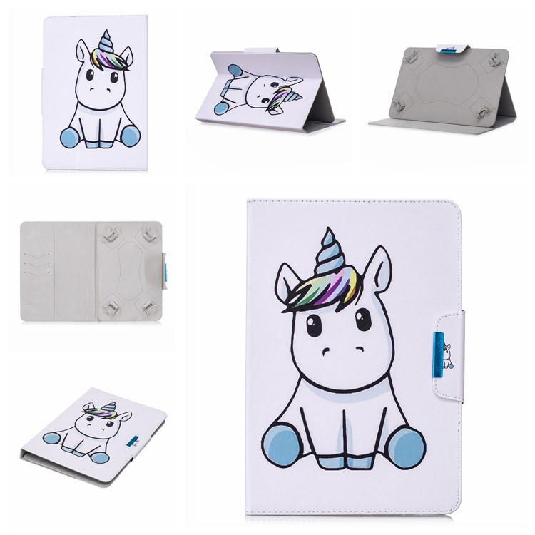 Padrão De Impressão De Couro Universal Caso Titular Do Cartão Para PC Tablet De 7 Polegadas - Teste Padrão Dos Desenhos Animados-1