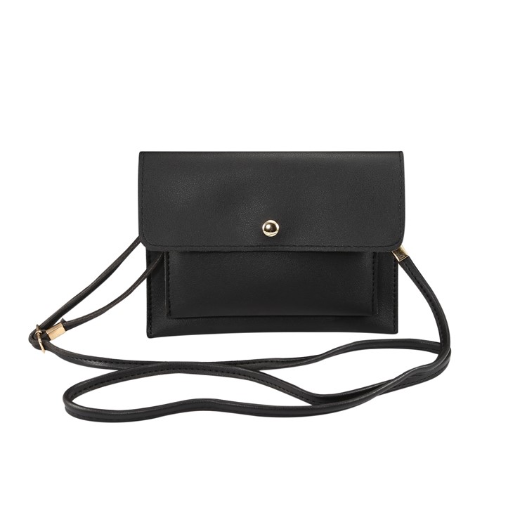 Borsa A Tracolla In Pelle PU Per Huawei Mate 10 Pro / Galaxy S9 Plus, Dimensioni: 18,5x13cm - Nero-2