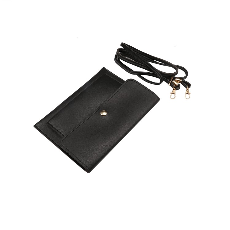 Borsa A Tracolla In Pelle PU Per Huawei Mate 10 Pro / Galaxy S9 Plus, Dimensioni: 18,5x13cm - Nero-6