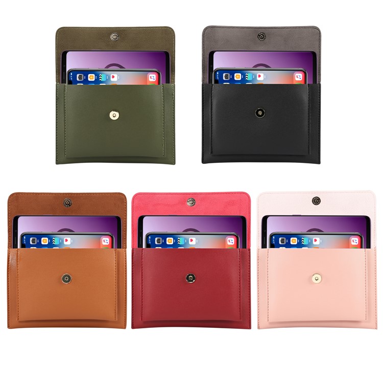 Borsa A Tracolla In Pelle PU Per Huawei Mate 10 Pro / Galaxy S9 Plus, Dimensioni: 18,5x13cm - Nero-9