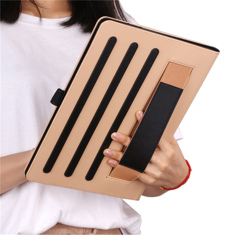 Universal Foldable Stand PU Leather Protective Cover with Hand Strap for Huawei MediaPad M5 10 - Black-16