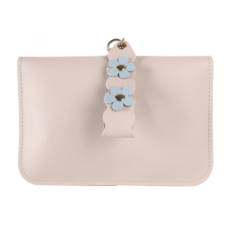 MUSUBO Universal Flower Design Leather Wallet Shoulder Bag for iPhone X/Huawei Mate 10, Size: 7.5'' x 5'' - Beige-4