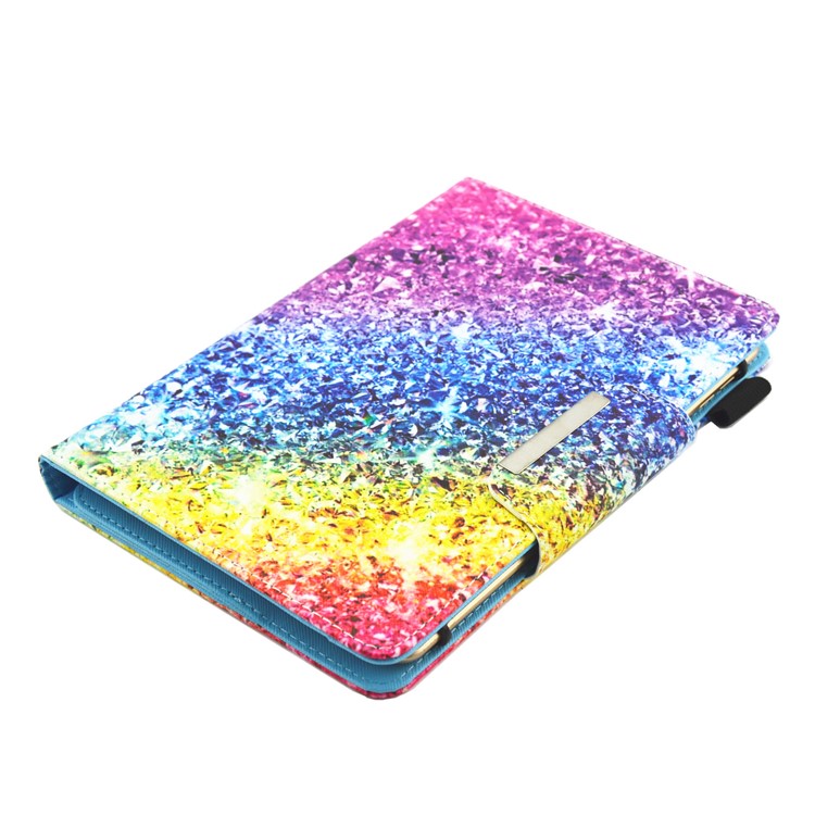 Patterned Universal 7-inch Tablet PU Leather Wallet Mobile Case for Huawei MediaPad T2 7.0 / Galaxy Tab 3 7.0 etc - Colorful Glitter Pattern-4