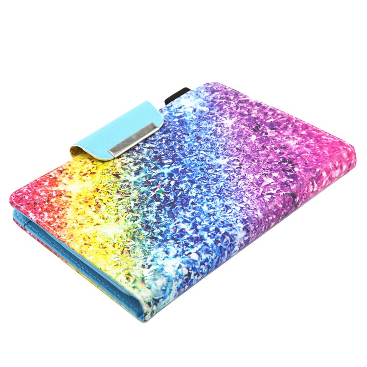 Patterned Universal 7-inch Tablet PU Leather Wallet Mobile Case for Huawei MediaPad T2 7.0 / Galaxy Tab 3 7.0 etc - Colorful Glitter Pattern-5