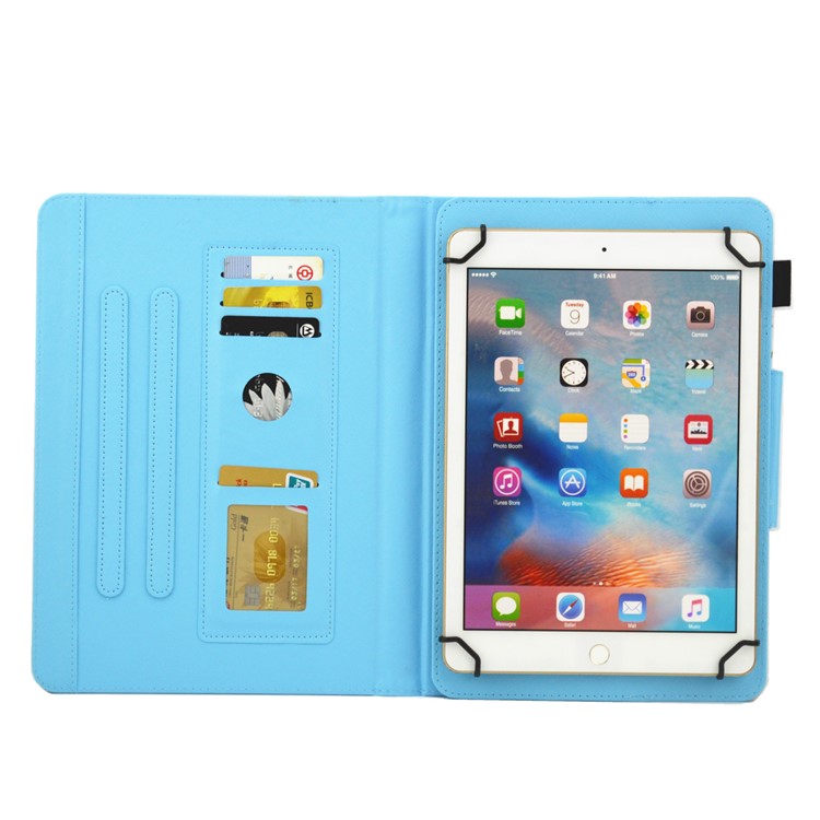Patterned 10-inch Tablet Universal PU Leather Wallet Case for iPad 9.7 (2018) / Lenovo Tab 4 10 Plus etc - Unicorn and Stars-14