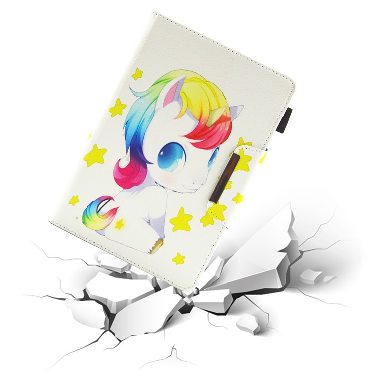 Patterned 10-inch Tablet Universal PU Leather Wallet Case for iPad 9.7 (2018) / Lenovo Tab 4 10 Plus etc - Unicorn and Stars-3