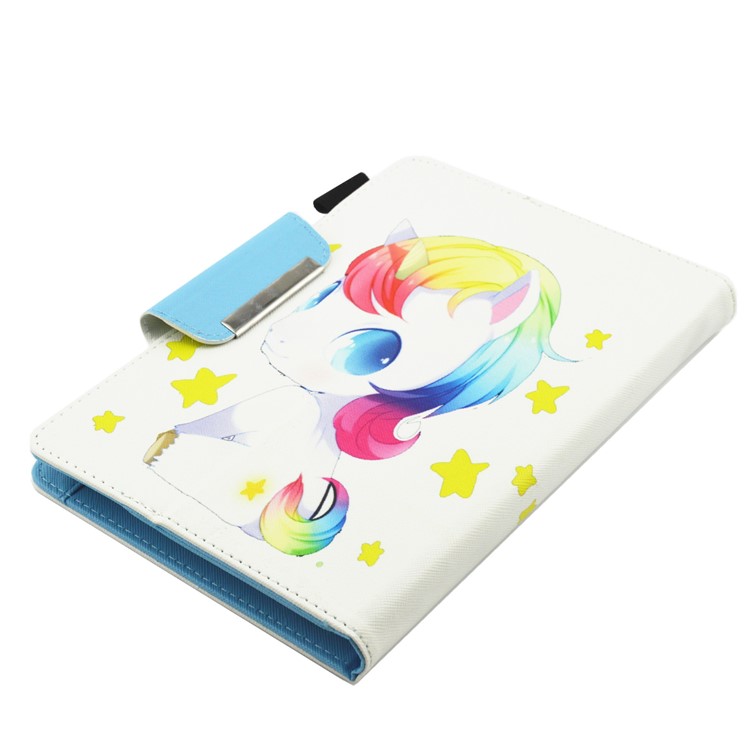 Patterned 10-inch Tablet Universal PU Leather Wallet Case for iPad 9.7 (2018) / Lenovo Tab 4 10 Plus etc - Unicorn and Stars-6