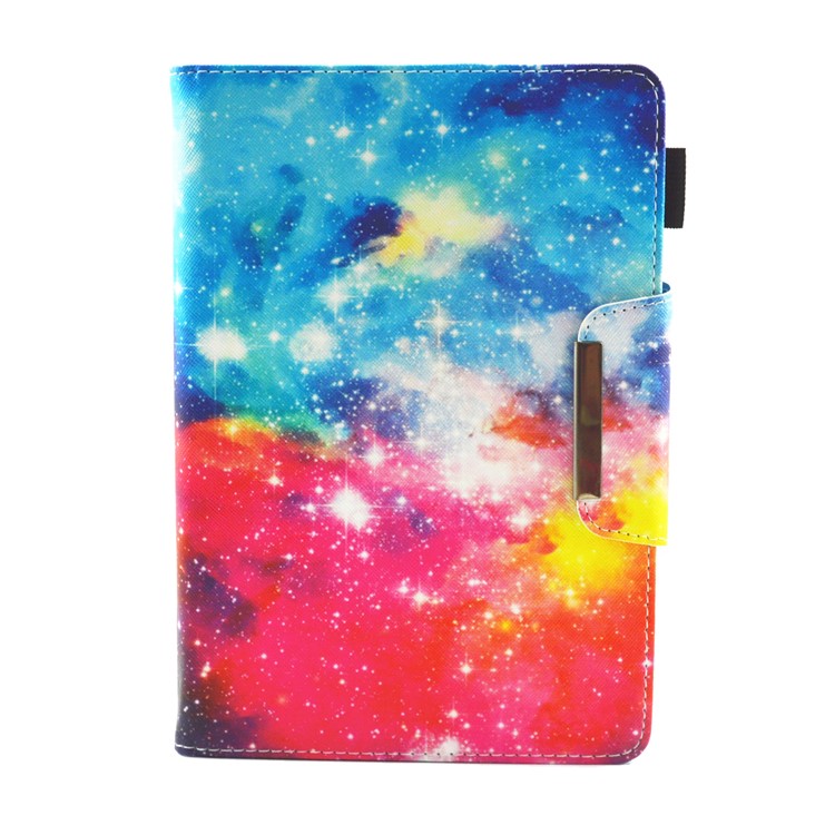 Patterned 10-inch Tablet Universal PU Leather Wallet Case for iPad 9.7 (2018) / Lenovo Tab 4 10 Plus etc - Colorized Galaxy-1