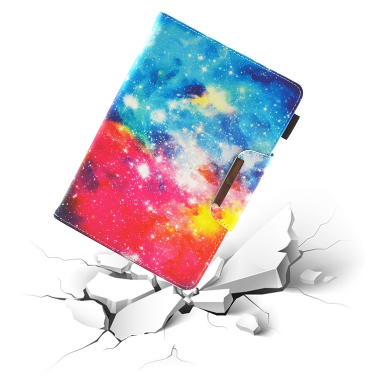 Patterned 10-inch Tablet Universal PU Leather Wallet Case for iPad 9.7 (2018) / Lenovo Tab 4 10 Plus etc - Colorized Galaxy-3