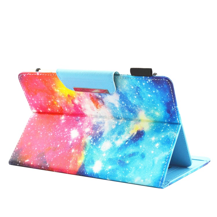 Patterned 10-inch Tablet Universal PU Leather Wallet Case for iPad 9.7 (2018) / Lenovo Tab 4 10 Plus etc - Colorized Galaxy-6