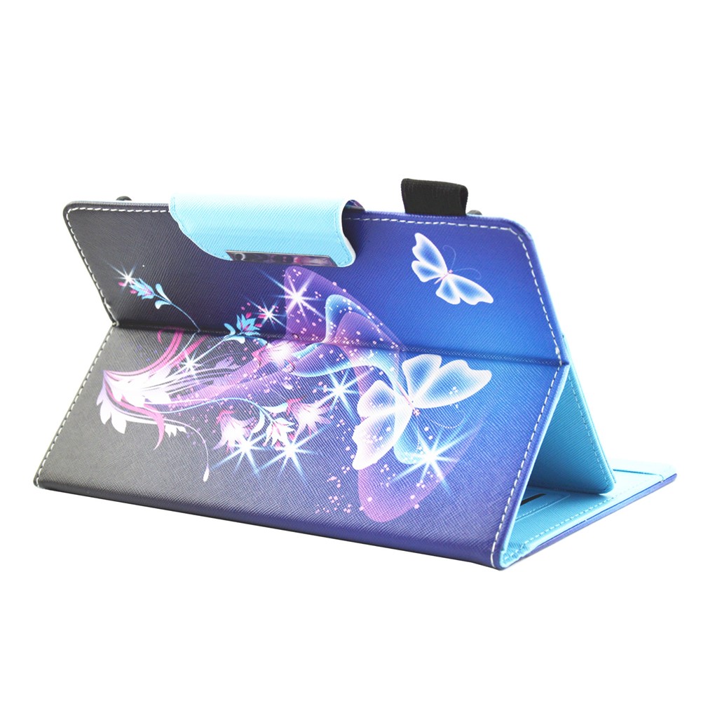 Patterned 10-inch Tablet Universal PU Leather Wallet Case for iPad 9.7 (2018) / Lenovo Tab 4 10 Plus etc - Butterflies and Floral-6
