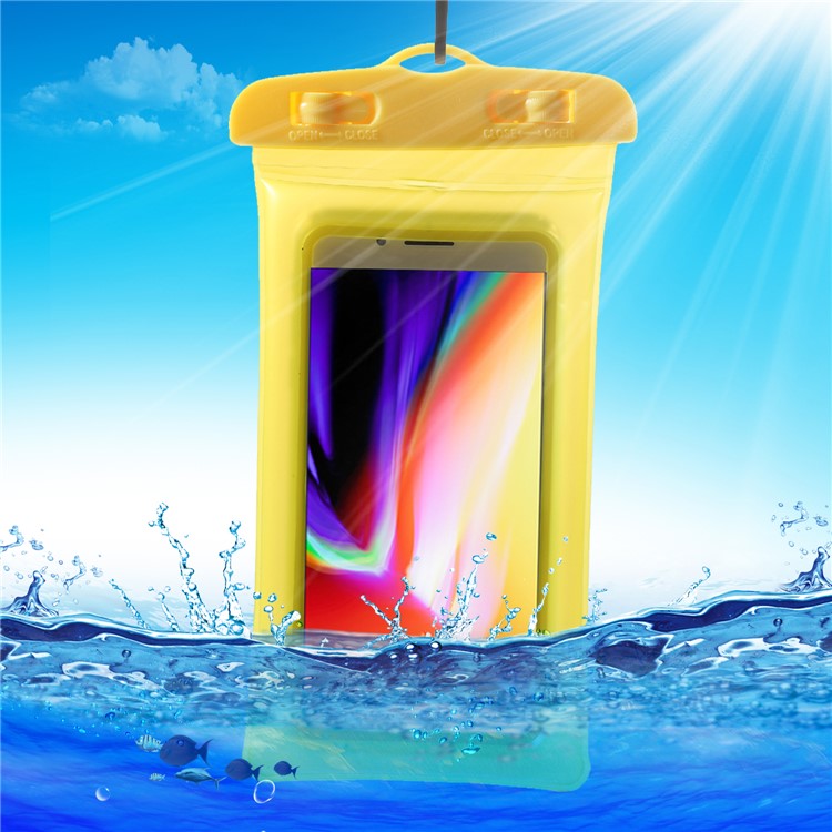 6-inch Universal Cushion Waterproof Bag Shockproof Case for iPhone Samsung Huawei etc., Size: 175 x 95mm - Yellow-1
