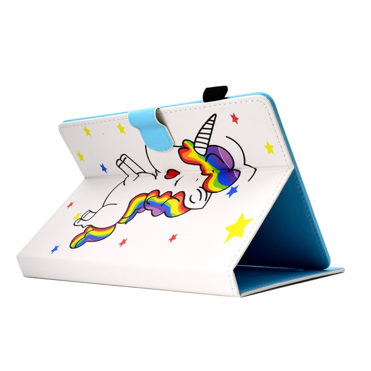 Patterned 10-inch Tablet Universal PU Leather Card Slots Cover for iPad 9.7 (2018) / Lenovo Tab 4 10 Plus etc - Unicorn and Stars-5