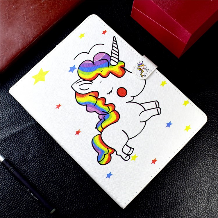 Patterned 10-inch Tablet Universal PU Leather Card Slots Cover for iPad 9.7 (2018) / Lenovo Tab 4 10 Plus etc - Unicorn and Stars-9