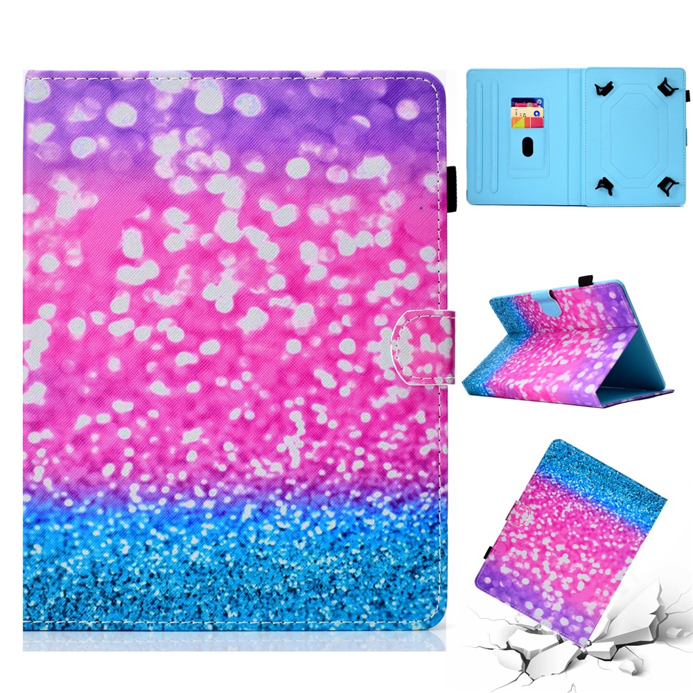 Patterned 10-inch Tablet Universal PU Leather Card Holder Shell for iPad 9.7 (2018) / Lenovo Tab 4 10 Plus etc - Glitter Pattern-1