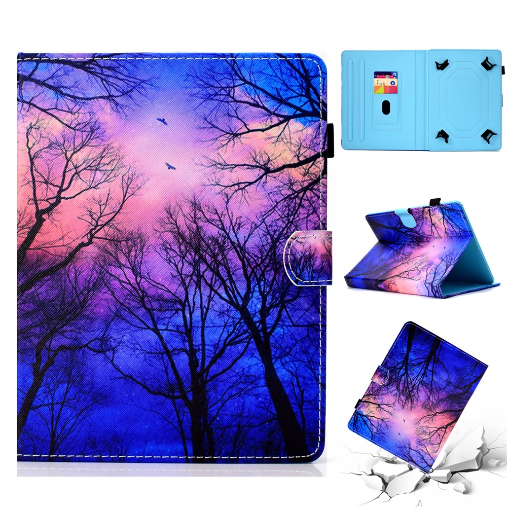 Gemusterte 10-Zoll-Tablette Universal PU Leder Schutzhülle Für Ipad 9.7 (2018) / Lenovo Tab 4 10 Plus Etc - Nacht Fallen-1