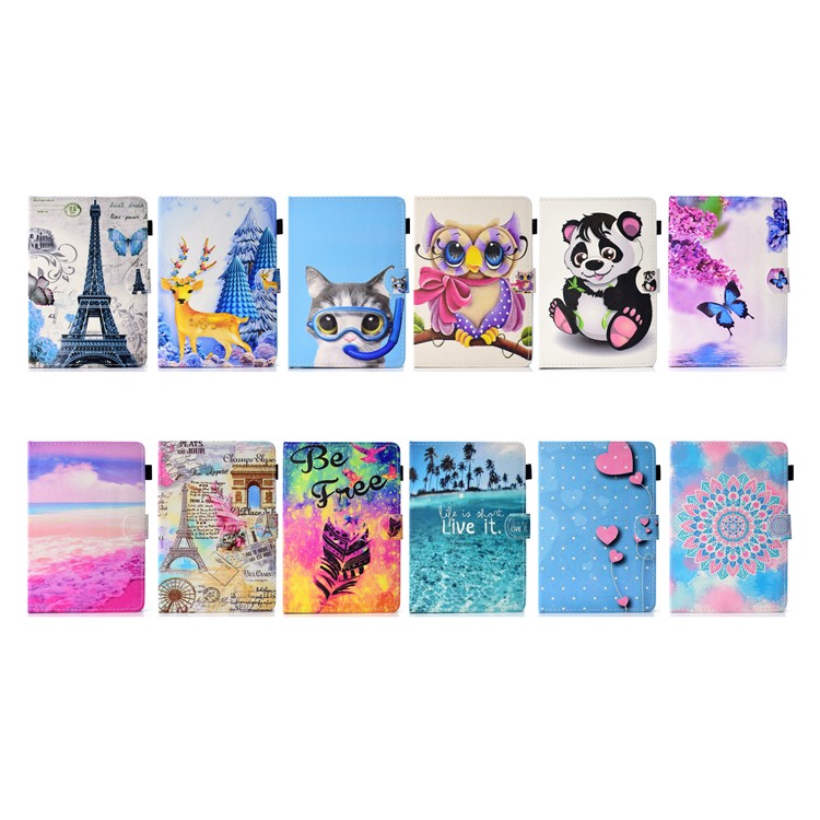 Estampados De 10 Polegadas Tablet Universal Carteira De Couro PU Capa Para Ipad 9,7 (2018) / Lenovo Tab 4 10 Plus Etc - Mar Cor De Rosa-13