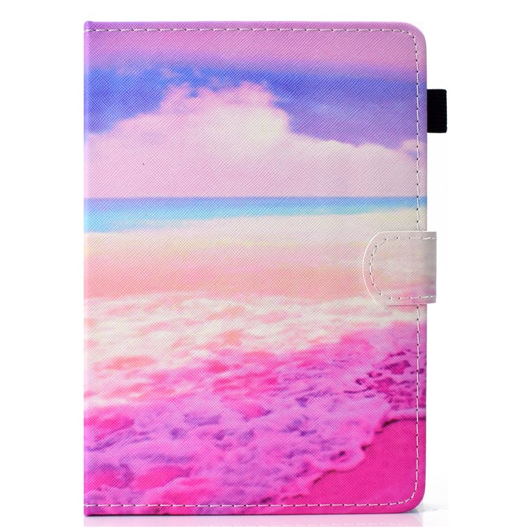 Patterned 10-inch Tablet Universal PU Leather Wallet Cover for iPad 9.7 (2018) / Lenovo Tab 4 10 Plus etc - Pink Sea-2