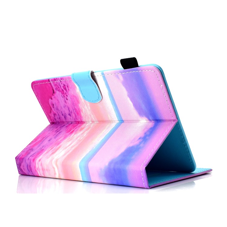 Cover Del Portafoglio in Pelle Universale da 10 Pollici a Motivi Per Ipad 9.7 (2018) / Lenovo Tab 4 10 Plus Ecc - Mare Rosa