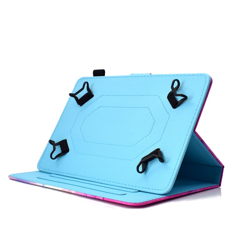 Cover Del Portafoglio in Pelle Universale da 10 Pollici a Motivi Per Ipad 9.7 (2018) / Lenovo Tab 4 10 Plus Ecc - Mare Rosa