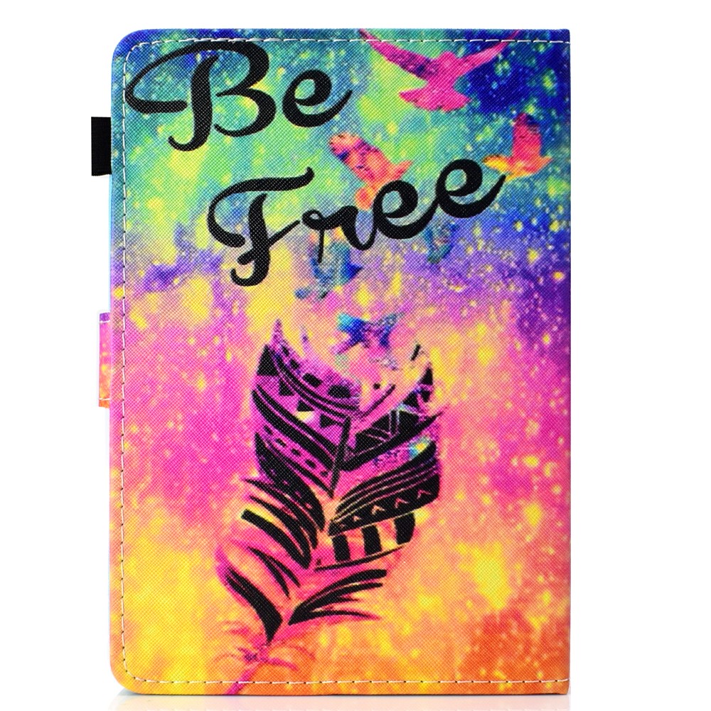 Patterned 10-inch Tablet Universal PU Leather Wallet Casing for iPad 9.7 (2018) / Lenovo Tab 4 10 Plus etc - Feather-3
