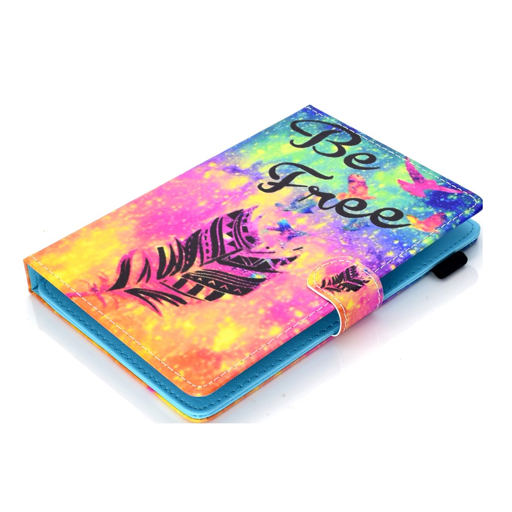 Patterned 10-inch Tablet Universal PU Leather Wallet Casing for iPad 9.7 (2018) / Lenovo Tab 4 10 Plus etc - Feather-5