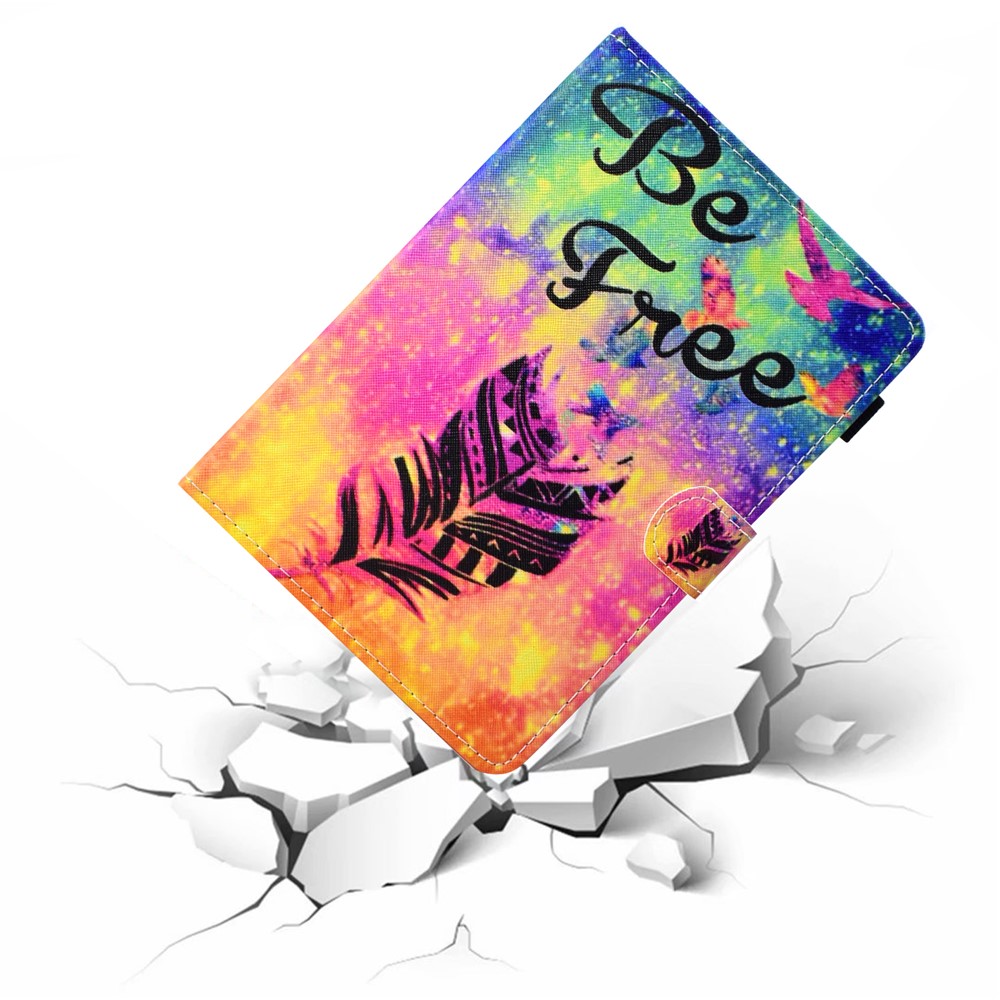 Patterned 10-inch Tablet Universal PU Leather Wallet Casing for iPad 9.7 (2018) / Lenovo Tab 4 10 Plus etc - Feather-6