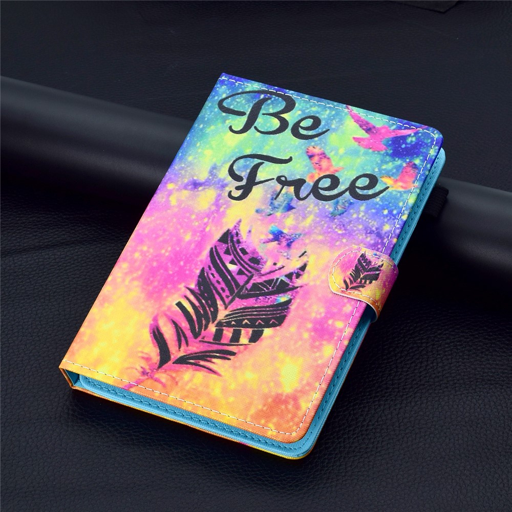 Patterned 10-inch Tablet Universal PU Leather Wallet Casing for iPad 9.7 (2018) / Lenovo Tab 4 10 Plus etc - Feather-7