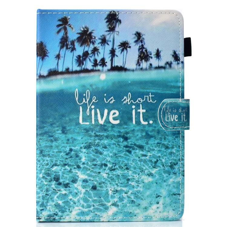 Patterned 10-inch Tablet Universal PU Leather Wallet Cell Phone Cover for iPad 9.7 (2018) / Lenovo Tab 4 10 Plus etc - Blue Sea-2