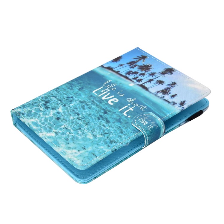 Patterned 10-inch Tablet Universal PU Leather Wallet Cell Phone Cover for iPad 9.7 (2018) / Lenovo Tab 4 10 Plus etc - Blue Sea-5