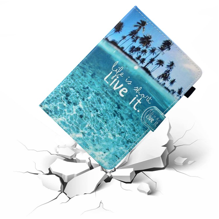 Patterned 10-inch Tablet Universal PU Leather Wallet Cell Phone Cover for iPad 9.7 (2018) / Lenovo Tab 4 10 Plus etc - Blue Sea-6