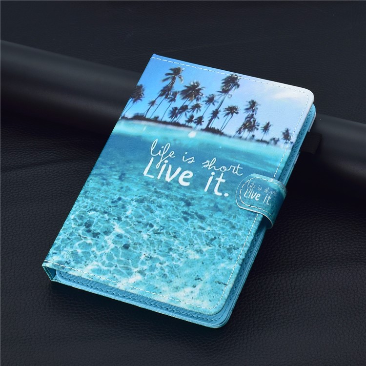 Patterned 10-inch Tablet Universal PU Leather Wallet Cell Phone Cover for iPad 9.7 (2018) / Lenovo Tab 4 10 Plus etc - Blue Sea-7