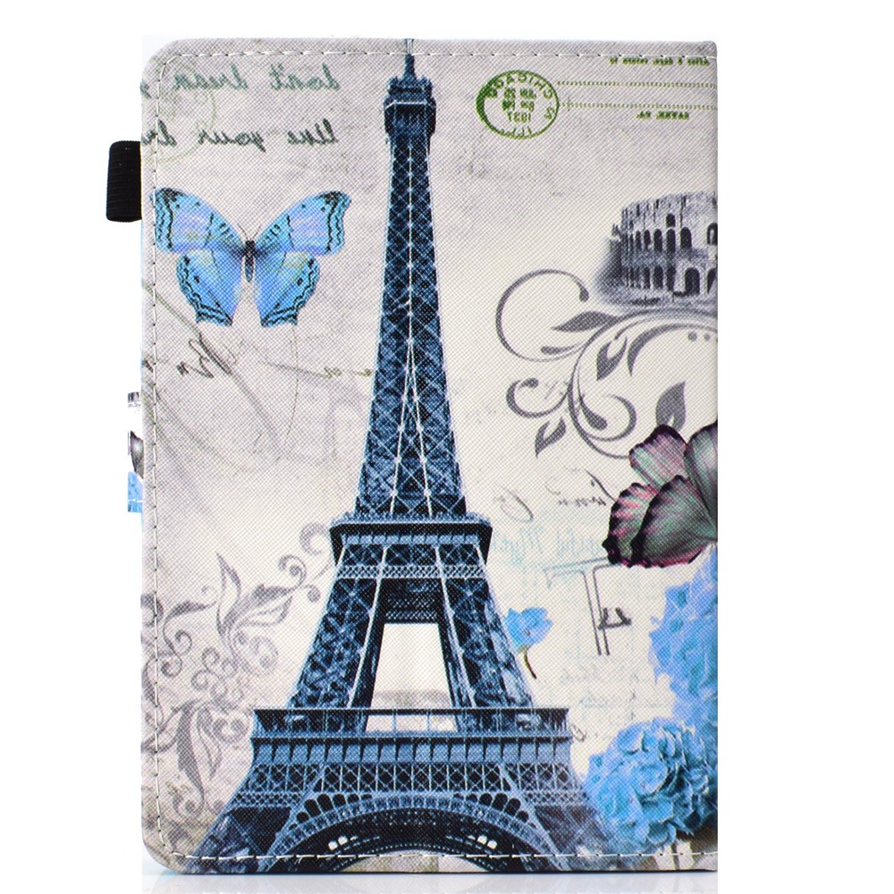 Patterned 10-inch Tablet Universal PU Leather Wallet Protective Cover for iPad 9.7 (2018) / Lenovo Tab 4 10 Plus etc - Eiffel Tower-3