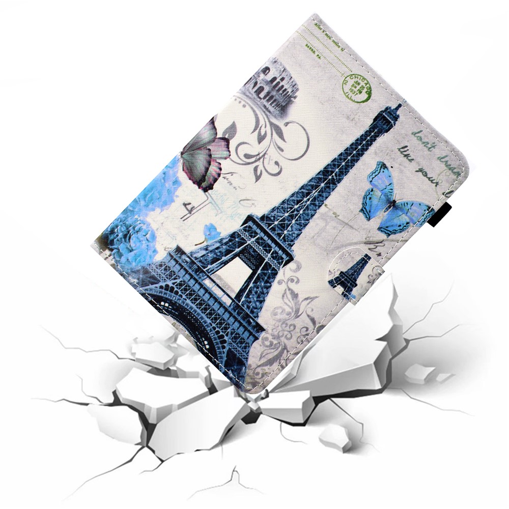 Patterned 10-inch Tablet Universal PU Leather Wallet Protective Cover for iPad 9.7 (2018) / Lenovo Tab 4 10 Plus etc - Eiffel Tower-6