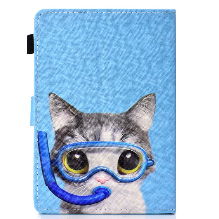 Gemusterte Universal-8-Zoll-Tablette PU Leder Brieftasche Shell Für Lenovo Tab 4 8, Etc. - Tauchkatze-3
