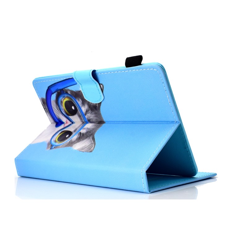 Gemusterte Universal-8-Zoll-Tablette PU Leder Brieftasche Shell Für Lenovo Tab 4 8, Etc. - Tauchkatze-4