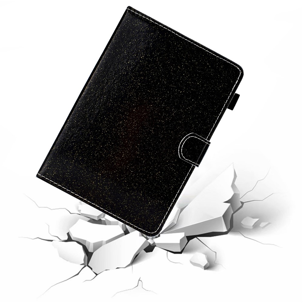 Flash-Puder-dekoriertes Universal-Leder-Standgehäuse Mit Kartensteckplätzen Für 10-Zoll-Tablet-PC - Schwarz-9