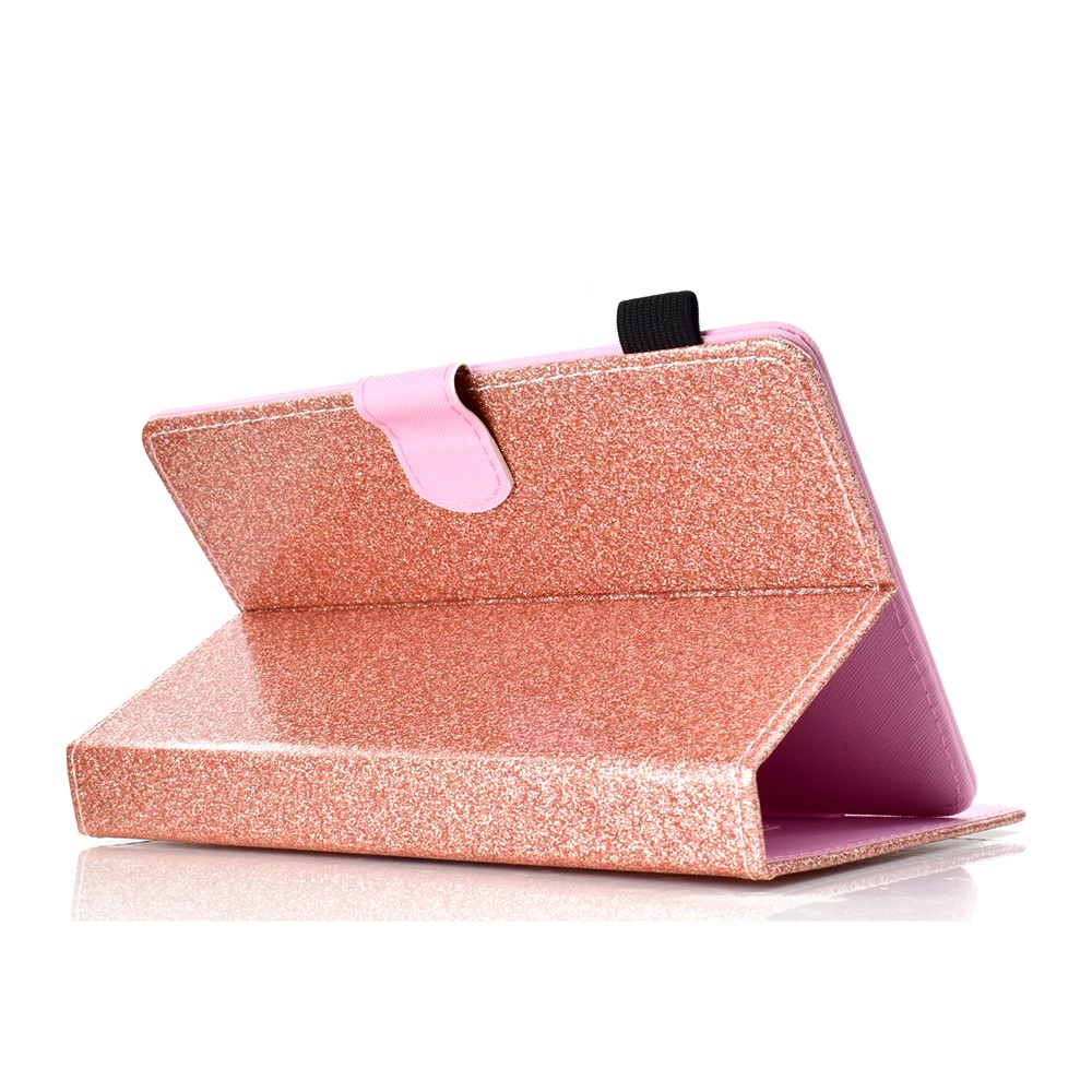 Pó De Flash Universal Decorado Caso De Titular De Cartão De Couro Para 10 Polegadas Tablet PC - Rosa Ouro-6