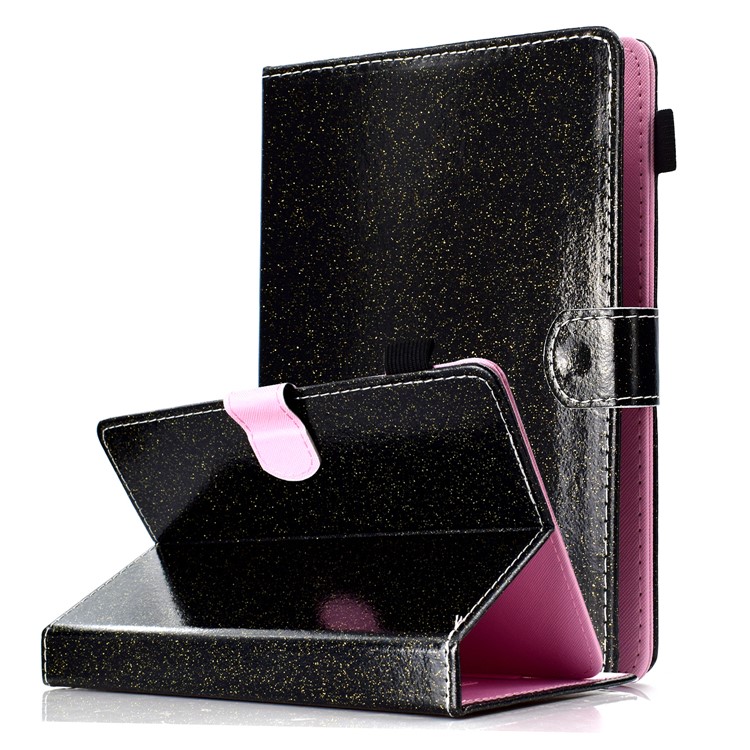 8-inch Flash Powder Universal PU Leather Stand Case for Huawei MediaPad T3 8.0 etc - Black-2