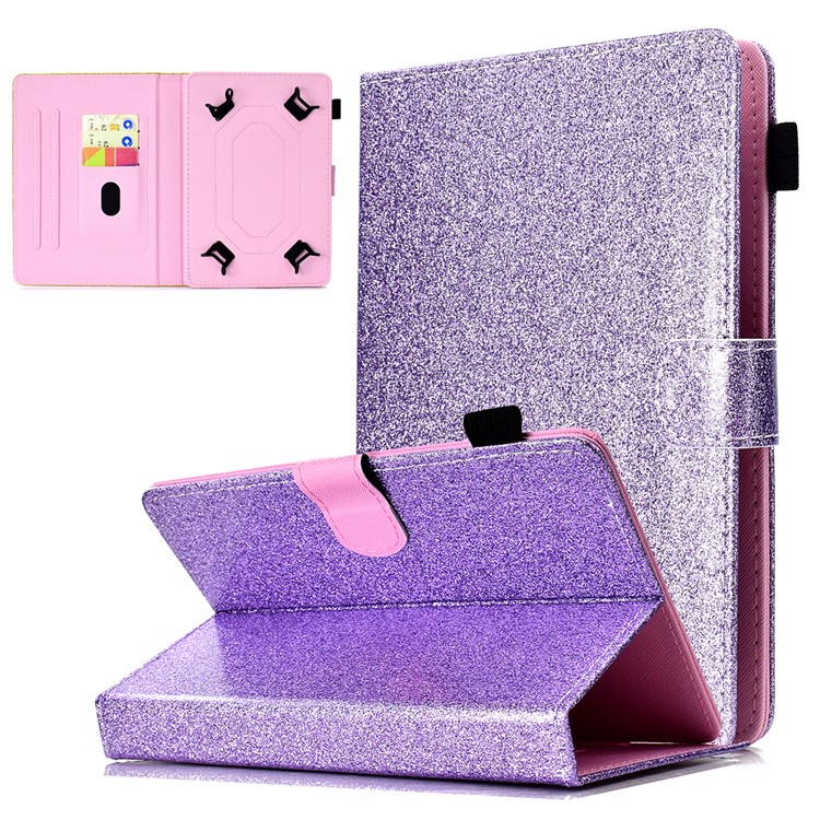 8-inch Flash Powder Universal PU Leather Stand Tablet Cover for Huawei MediaPad T3 8.0 etc - Purple-1