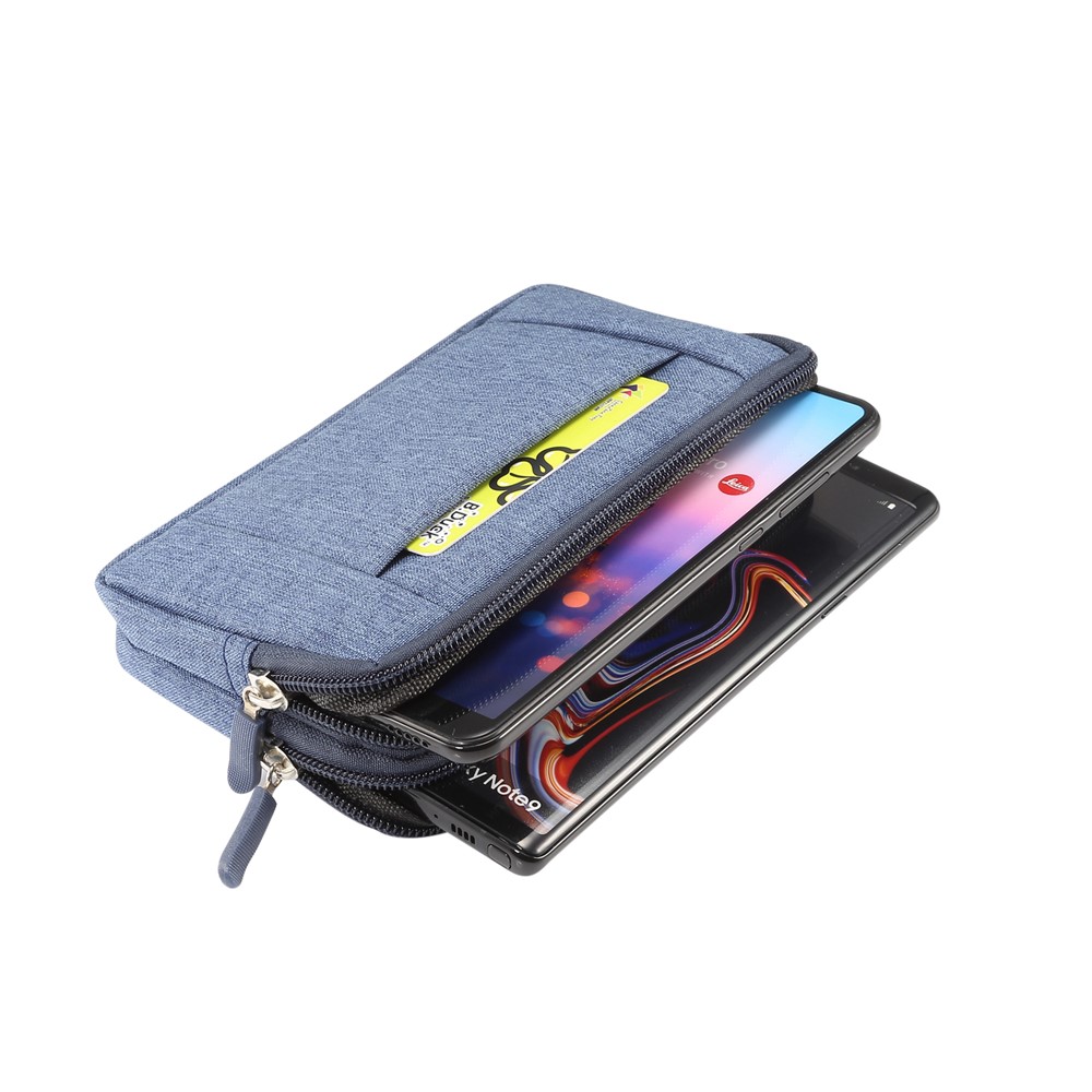 5,5-6,3 Pouces Extérieure Tactique Molle Jeans Pochette En Tissu Taille Pack Sport Utilitaire Gadget Téléphone Sac - Bleu-4