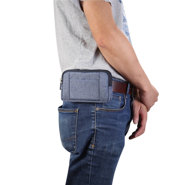 6.4 Pulgadas Al Aire Libre Tactical Molle Jeans Paño Bolsa Cintura Paquete Utilidad Gadget Bolso Del Teléfono - Azul-10