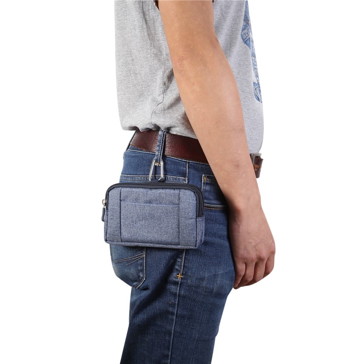6.4 Pulgadas Al Aire Libre Tactical Molle Jeans Paño Bolsa Cintura Paquete Utilidad Gadget Bolso Del Teléfono - Azul-9